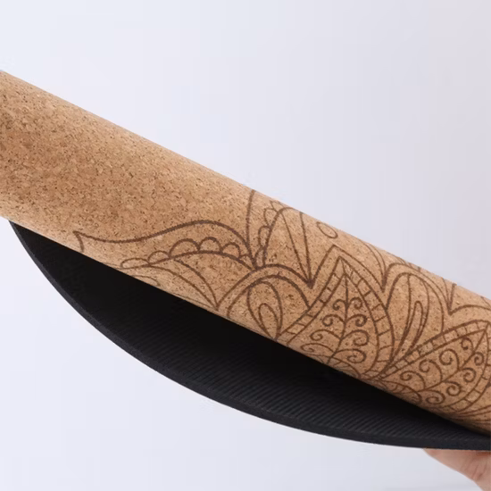 Factory 60*60*0.3cm Custom Printed Natural Cork Rubber Round Meditation Printed Yoga Mat