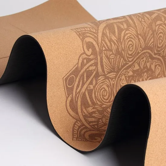 Factory 60*60*0.3cm Custom Printed Natural Cork Rubber Round Meditation Printed Yoga Mat