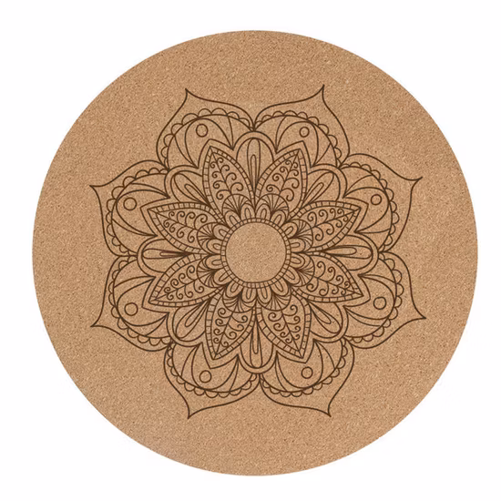 Factory 60*60*0.3cm Custom Printed Natural Cork Rubber Round Meditation Printed Yoga Mat