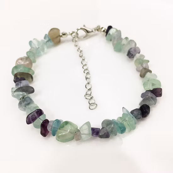 Moda Natural Gemstone Homens Mulheres Cristal Frisado Chakra Mookite Carming Pulseira