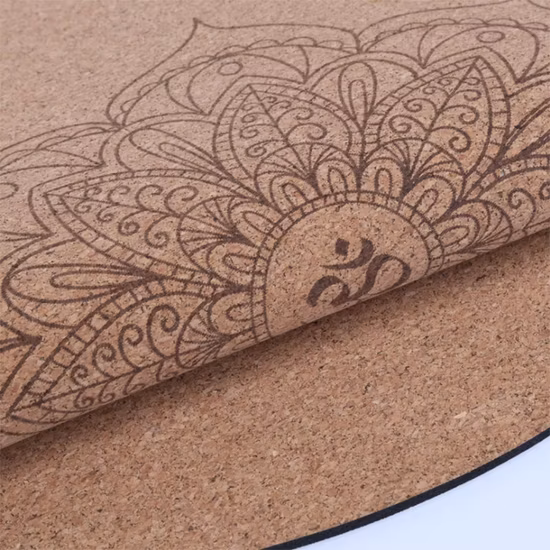 Tapete de ioga redondo de camurça personalizado para meditação de borracha natural para mulheres