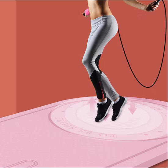 Fitness pular corda meditação tapete de chão absorção de choque tapete de ioga antiderrapante