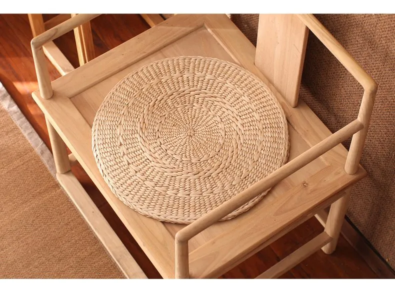 Venda direta novo estilo rural palha tatami futon almofada meditação adoração buda tapete de chão cadeira grama